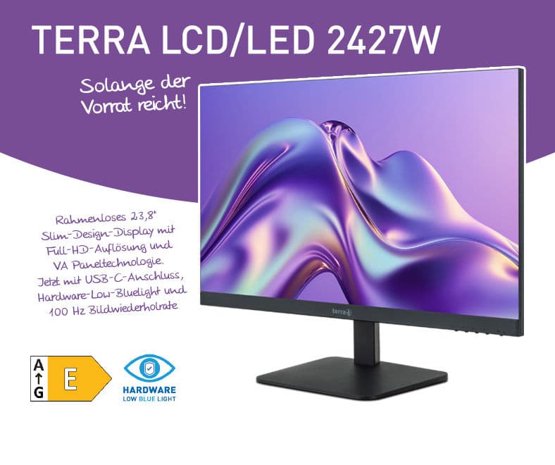 TERRA LCD/LED 2427W V2 black HDMI, DP, USB-C, GREENLINE PLUS