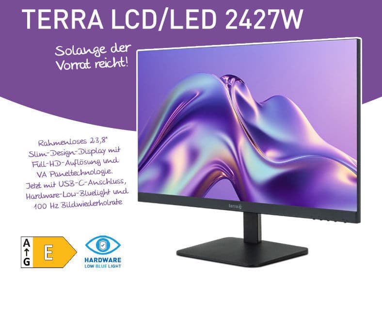 TERRA LCDLED 2427W V2 black HDMI, DP, USB-C, GREENLINE PLUS